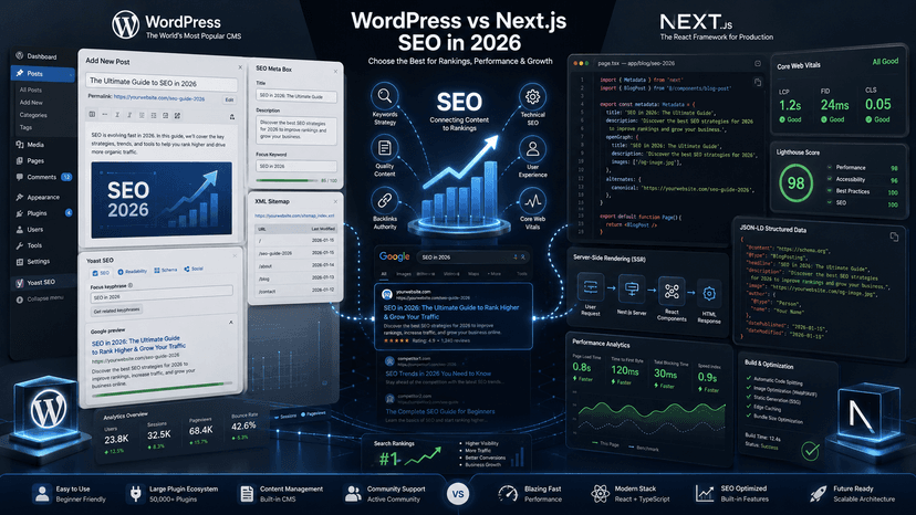 WordPress vs Next.js SEO: Which Ranks Better? (2026)
